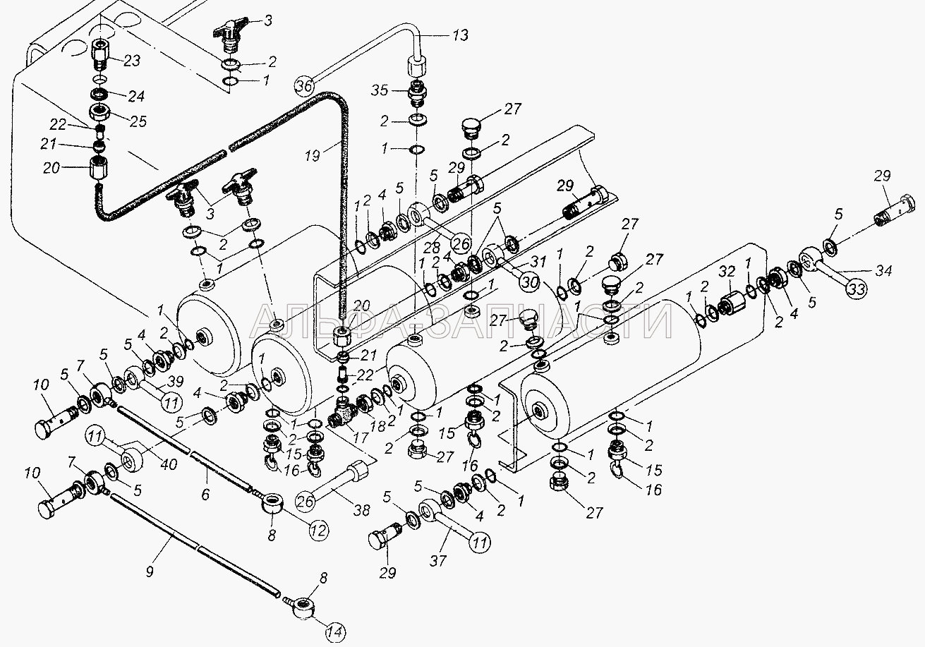 Присоединительная арматура ресиверов МАЗ-64226 (13.3515310 Клапан контрольного вывода) 